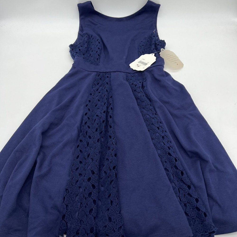 Altard State Sleeveless Navy Blue Lined Dress Lace Small Womens Fit Flare NWT